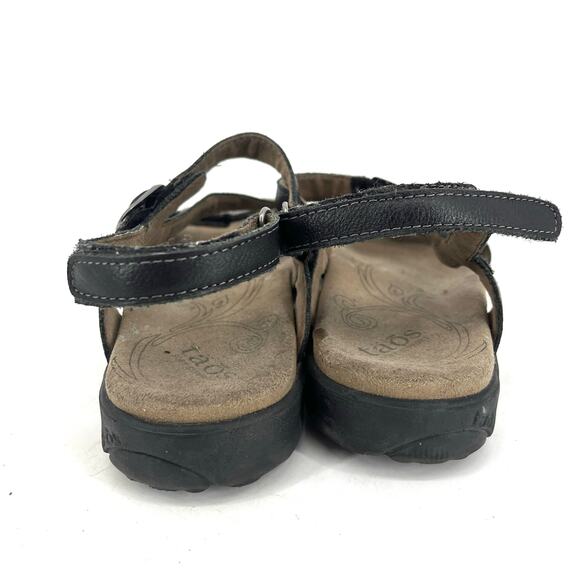 Taos Women's 7/38 Black Leather Beauty Comfort Walking Sandal - Picture 3 of 7